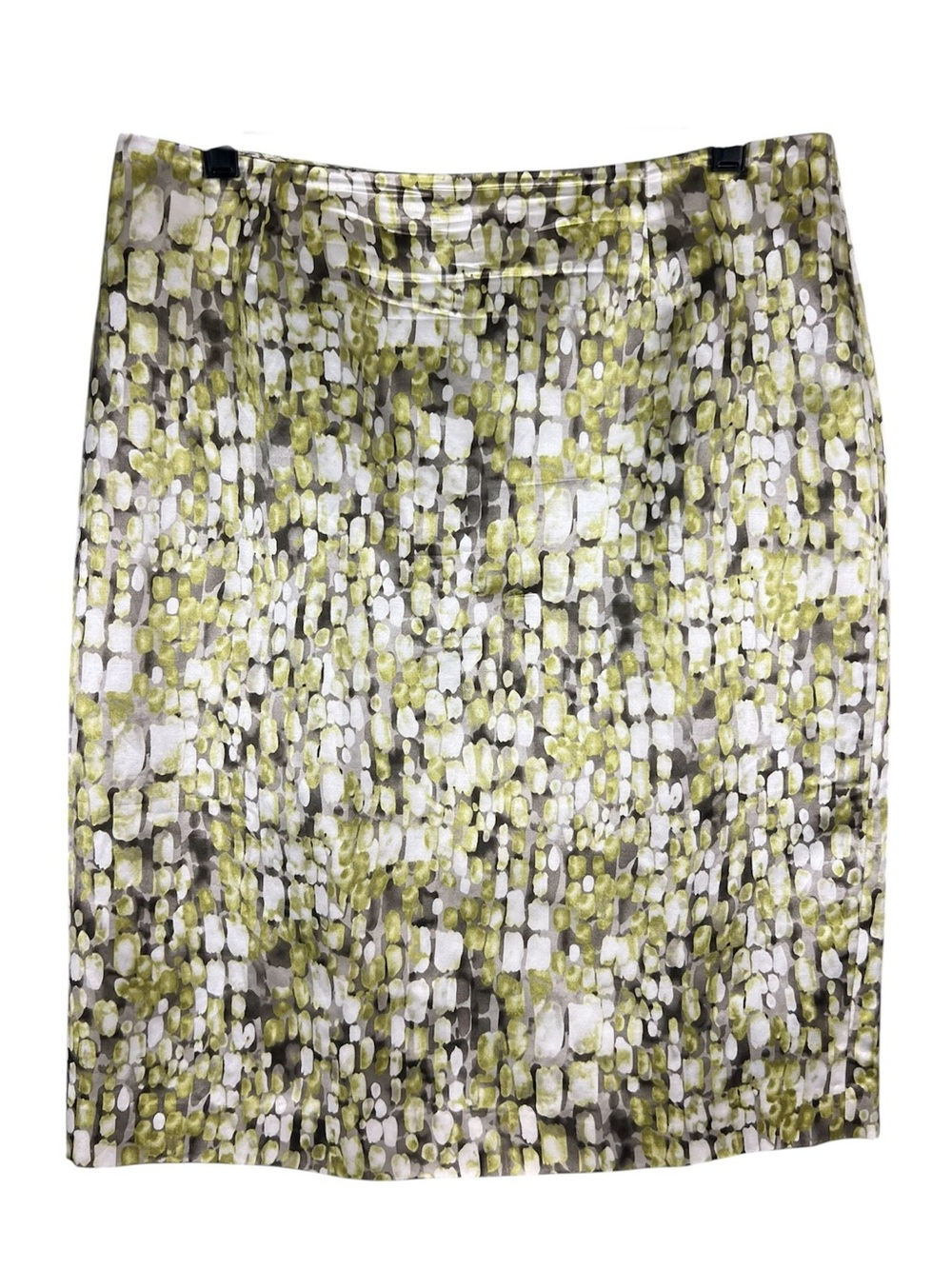 Jones New York Olive, White & Gray Abstract Pencil Skirt